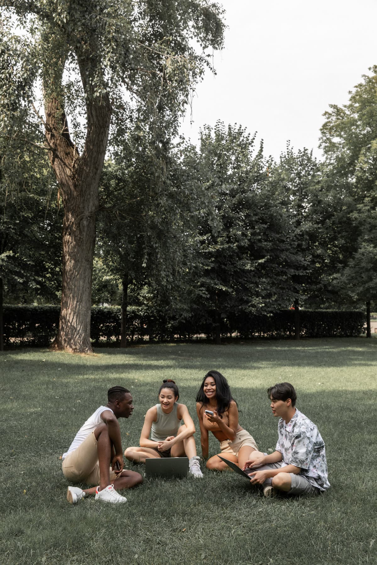 A group gathered together outdoors